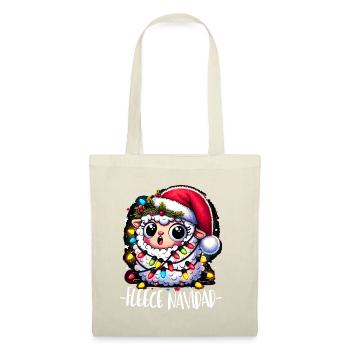 Fleece Navidad Weihnachten Geschenk Lustig Sprüche - Stoffbeutel - Natur - Vorne