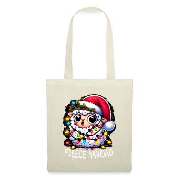 Fleece Navidad Weihnachten Geschenk Lustig Sprüche - Stoffbeutel - Natur - Vorne