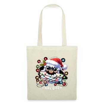 Fleece Navidad Weihnachten Geschenk Lustig Sprüche - Stoffbeutel - Natur - Vorne