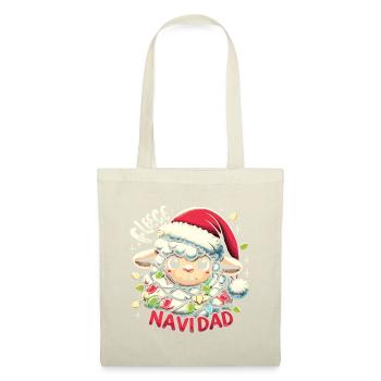 Fleece Navidad Weihnachten Geschenk Lustig Sprüche - Stoffbeutel - Natur - Vorne