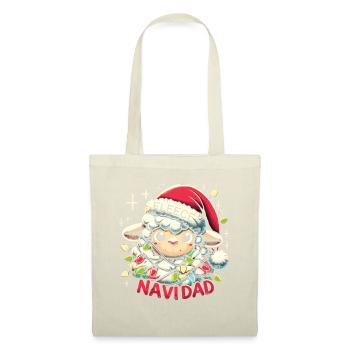 Fleece Navidad Weihnachten Geschenk Lustig Sprüche - Stoffbeutel - Natur - Vorne