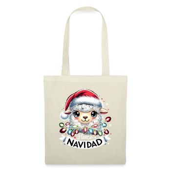 Fleece Navidad Weihnachten Geschenk Lustig Sprüche - Stoffbeutel - Natur - Vorne