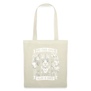 Bärtigermann Bär Tiger Mann Geschenk Bart Sprüche - Stoffbeutel - Natur - Vorne