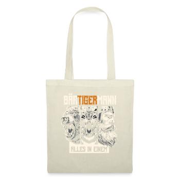 Bärtigermann Bär Tiger Mann Geschenk Bart Sprüche - Stoffbeutel - Natur - Vorne