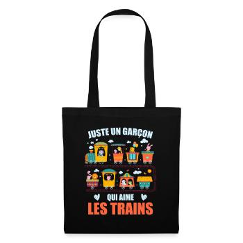 Juste Un Garçon Qui Aime Les Trains - Sac en tissu - noir - Devant
