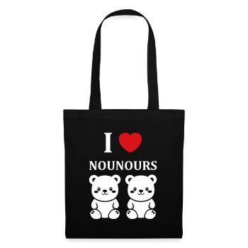 Ours en peluche petit nounours - Sac en tissu - noir - Devant