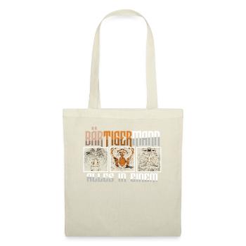 Bärtigermann Bär Tiger Mann Geschenk Bart Sprüche - Stoffbeutel - Natur - Vorne