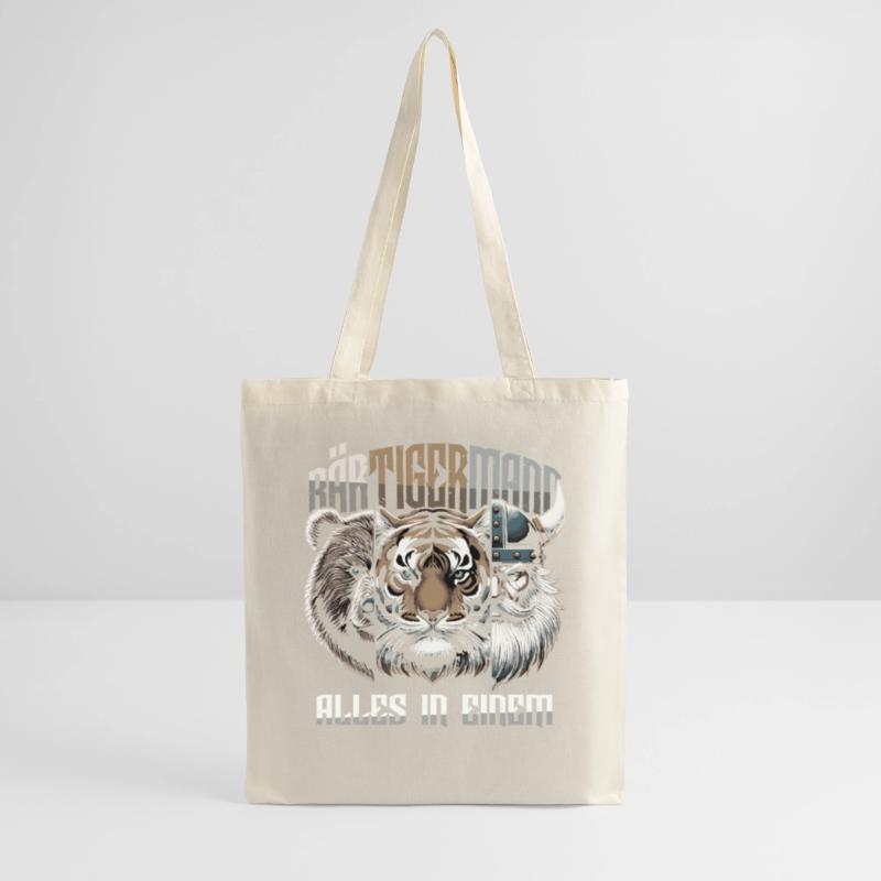 Bärtigermann Bär Tiger Mann Geschenk Bart Sprüche Stoffbeutel