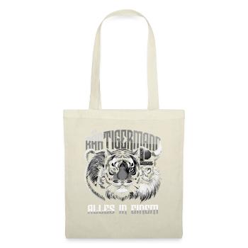 Bärtigermann Bär Tiger Mann Geschenk Bart Sprüche - Stoffbeutel - Natur - Vorne