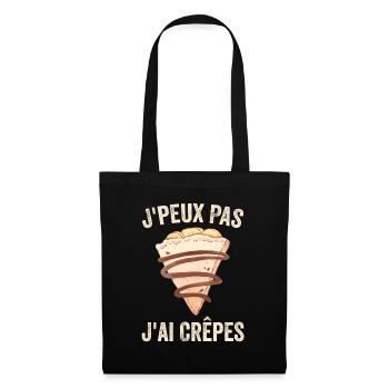 J'peux Pas J'ai Crêpes Cadeau Humour Drole - Sac en tissu - noir - Devant