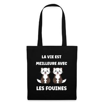 Humour petite fouine - Sac en tissu - noir - Devant