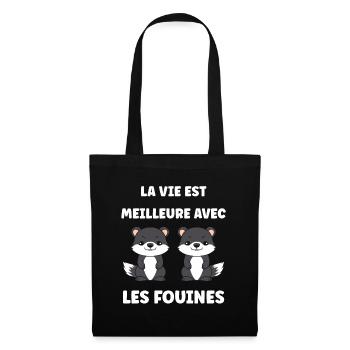 Humour petite fouine - Sac en tissu - noir - Devant