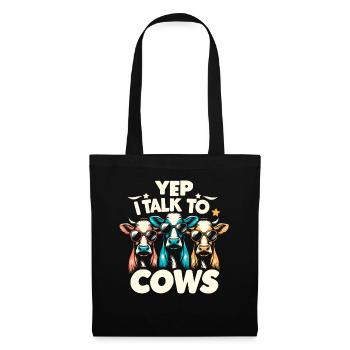 Vaches agriculteur agriculture cadeau anniversaire - Sac en tissu - noir - Devant