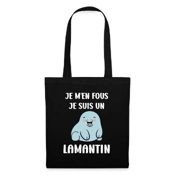 Drôle bébé minimaliste simple petit lamantin - Sac en tissu - noir - Devant