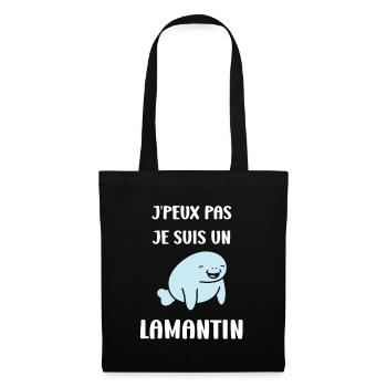 Drôle bébé minimaliste simple petit lamantin - Sac en tissu - noir - Devant