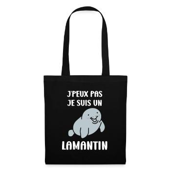 Drôle bébé minimaliste simple petit lamantin - Sac en tissu - noir - Devant