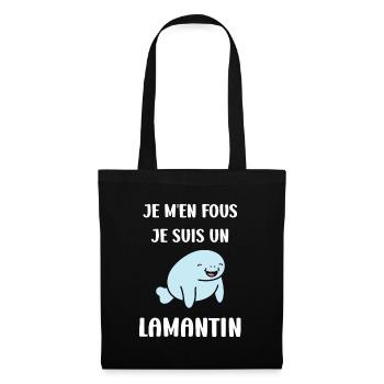 Drôle bébé minimaliste simple petit lamantin - Sac en tissu - noir - Devant