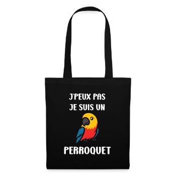 Humour petit perroquet - Sac en tissu - noir - Devant