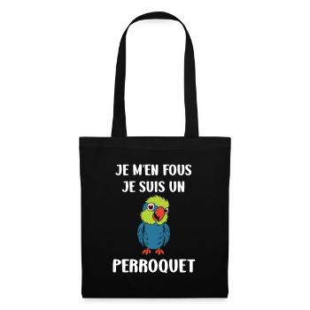 Humour petit perroquet - Sac en tissu - noir - Devant