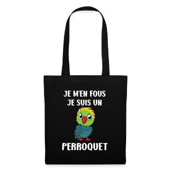 Humour petit perroquet - Sac en tissu - noir - Devant