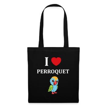 Humour petit perroquet - Sac en tissu - noir - Devant