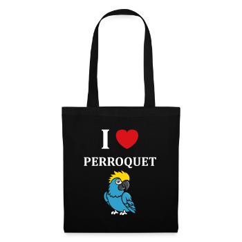 Humour petit perroquet - Sac en tissu - noir - Devant