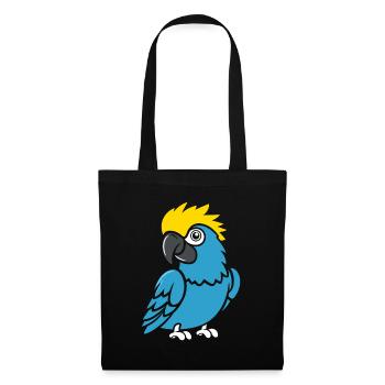 Humour petit perroquet - Sac en tissu - noir - Devant