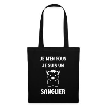 Humour petit sanglier - Sac en tissu - noir - Devant