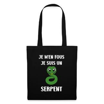 Humour petit serpent - Sac en tissu - noir - Devant