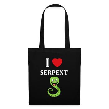 Humour petit serpent - Sac en tissu - noir - Devant