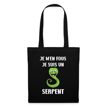 Humour petit serpent - Sac en tissu - noir - Devant