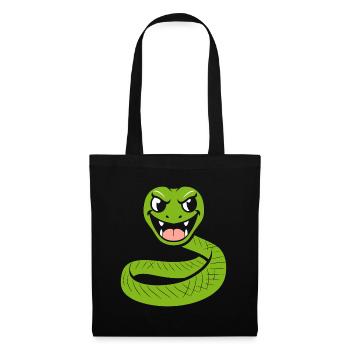 Humour petit serpent - Sac en tissu - noir - Devant