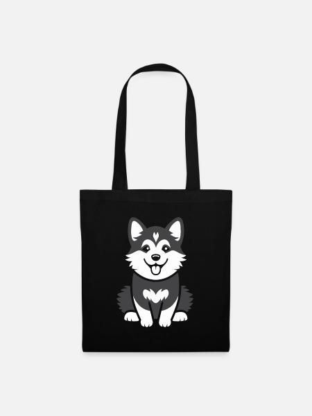 Humor kleiner Husky - Stoffbeutel - Schwarz