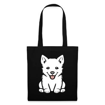 Humor kleiner Husky - Stoffbeutel - Schwarz - Vorne
