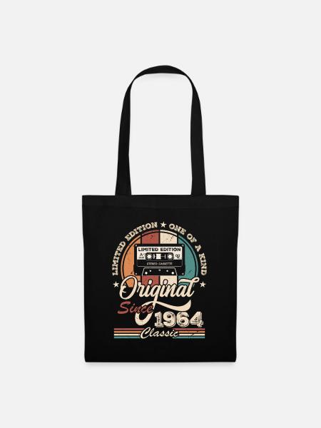 Original Retro Geburtstagsgeschenk für Jahrgang 1964 - Stoffbeutel - Schwarz
