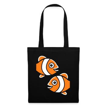 Humour petit poisson clown - Sac en tissu - noir - Devant