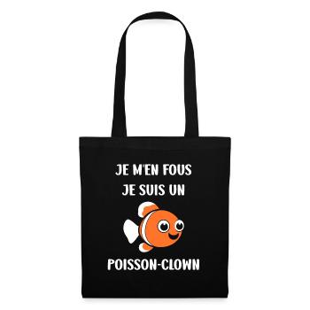 Humour petit poisson clown - Sac en tissu - noir - Devant