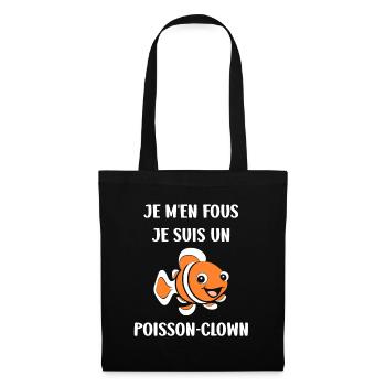 Humour petit poisson clown - Sac en tissu - noir - Devant