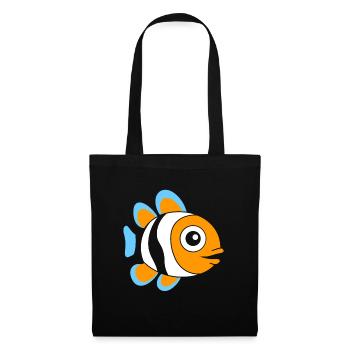 Humour petit poisson clown - Sac en tissu - noir - Devant