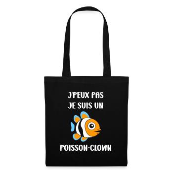 Humour petit poisson clown - Sac en tissu - noir - Devant