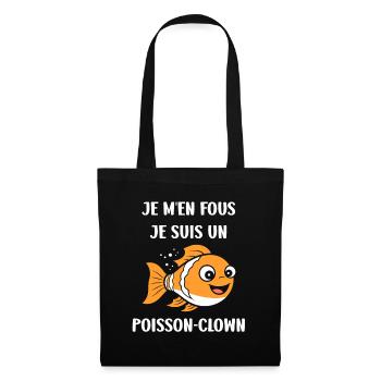 Humour petit poisson clown - Sac en tissu - noir - Devant
