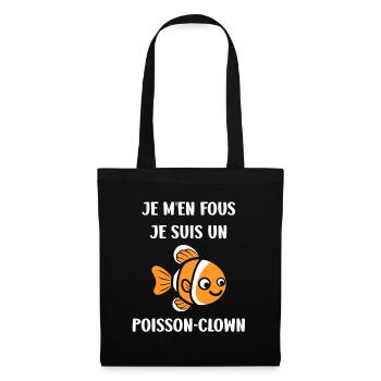 Humour petit poisson clown - Sac en tissu - noir - Devant