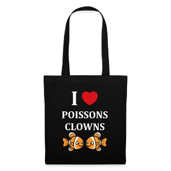 Humour petit poisson clown - Sac en tissu - noir - Devant