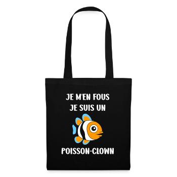 Humour petit poisson clown - Sac en tissu - noir - Devant