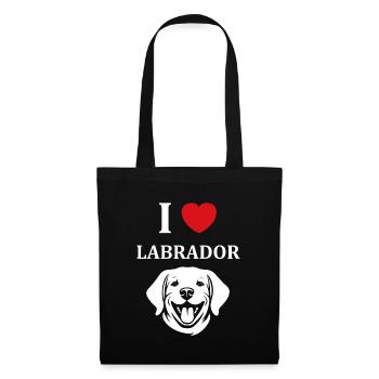 Petit chien humour labrador - Sac en tissu - noir - Devant