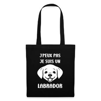 Petit chien humour labrador - Sac en tissu - noir - Devant