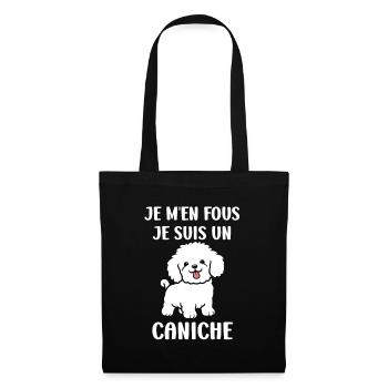 Humour chien petit caniche - Sac en tissu - noir - Devant