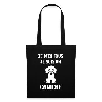 Humour chien petit caniche - Sac en tissu - noir - Devant