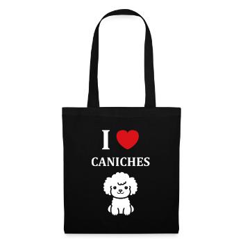 Humour chien petit caniche - Sac en tissu - noir - Devant