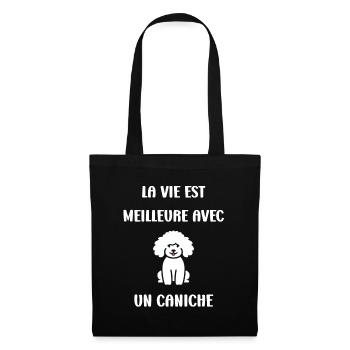 Humour chien petit caniche - Sac en tissu - noir - Devant